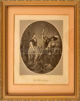 William French (1815-1898) metszése, Franz Pitner (1826-1892) után: Wein, Weib und Gesang, 1860 körül. Acélmetszet, papír, jelzett a metszeten. Dekoratív üvegezett fakeretben. 19x15 cm