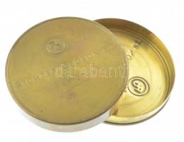 2001. "Richter Gedeon RT. 2001 Centenárium" kétoldalas, szétcsavarható, gyógyszeres doboz alakú Cu emlékérem (42mm) T:2 patina