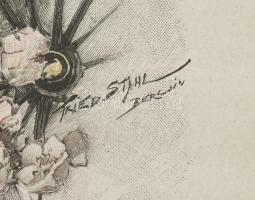 Friedrich Stahl (1863-1940) után: A versenynél (Beim Rennen), 1900-1910 körül. Színes rotációs famet...