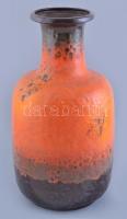 Retró mázas kerámia váza, sérült, m: 48 cm