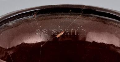 Retró mázas kerámia váza, sérült, m: 48 cm