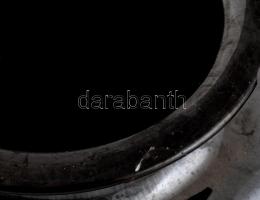 Ifj. Badár Balázs (1896-1972): Fényes fekete váza, 2 db. Mázas kerámia, jelzett (Ifj. Badár, Mezőtúr...