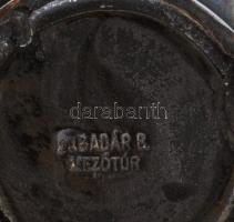 Ifj. Badár Balázs (1896-1972): Fényes fekete váza, 2 db. Mázas kerámia, jelzett (Ifj. Badár, Mezőtúr...
