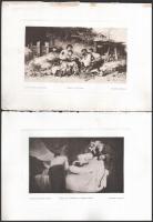 8 db 1900 körüli fénymetszet magyar festményekről, Feszty Árpád: Golgotha, Eisenhut Ferenc: Gül baba...