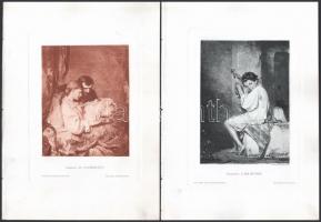 8 db 1900 körüli fénymetszet magyar festményekről, Feszty Árpád: Golgotha, Eisenhut Ferenc: Gül baba...