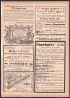 1891-ben megjelent reklámok, 40 db korabeli újságból származó, kétoldalas lap, többek közt Klösz Gyö...