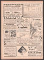 1891-ben megjelent reklámok, 40 db korabeli újságból származó, kétoldalas lap, többek közt Klösz Gyö...