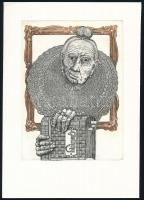 Vén Zoltán: Kisgaléria. 15 db jelzett rézkarc mappában. Sorszámozott, 061/150, 12x9,5 cm