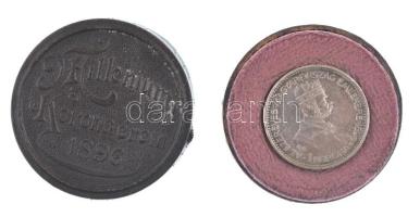 1896KB 1K Ag "Millennium" eredeti sötétbarna "Millenniumi Koronaérem - 1896" dís...