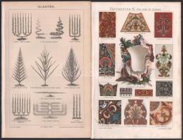 cca 1900 26 db egyoldalas, kis részben színes nyomat a Pallas Nagy Lexikonából (Az Óbudai emelő-híd,...