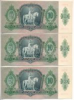 1936. 10P (3x) "B 072 094582 - 094584" sorszámkövetők T:I,I- hullámos papír
Adamo P9