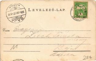 1908 Szászvár (Baranya), Fő tér télen, Holländer Ferenc üzlete. Brucker Izsó kiadása (EK)