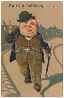 1909 Én és a holdvilág... P.F.B. Serie 6895. Emb. litho