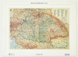 Magyarország 1914, 3D-s műanyag domborzati térkép, 1 : 2.550.000, készítette: HM Zrínyi Nonprofit Kft., alul körbevágott, 52x40 cm