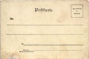 1901 Military humour art postcard, military band. litho (fl)