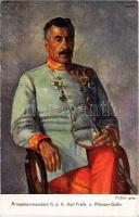 1916 Armeekommandant G.d.K. Karl Freiherr v. Pflanzer-Baltin. Offizielle Karte für Rotes Kreuz, Kriegsfürsorgeamt, Kriegshilfsbüro Nr. 272. K.F.A. Heerführer-Serie / WWI Austro-Hungarian K.u.K. military art postcard, General of Cavalry, Army Commander s: H. Eder + "TÁBORI POSTAHIVATAL 70" (EK)