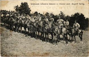 1915 Ulánusok rohamra készen / Ulaner zum Angriff fertig / WWI Austro-Hungarian K.u.K. military, Uhlans ready to attack (fl)