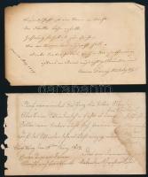 1829 2 db kézzel írt német nyelvű dokumentum, egyiken Fanny Kostelecky aláírással