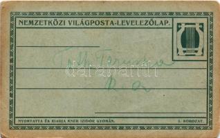 Nemzetközi Világposta-Levelezőlap. Nyomtatta és Kiadja Kner Izidor Gyomán. 3. sorozat / Hungarian ar...