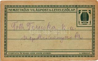 Nemzetközi Világposta-Levelezőlap. Nyomtatta és Kiadja Kner Izidor Gyomán. 3. sorozat / Hungarian ar...