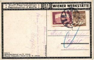 1921 Stoff-Reproduktion. B.K.W.I. Wiener Werkstätte Serie Q. Stoffmuster-Entwurf von W. Jonas. Art N...