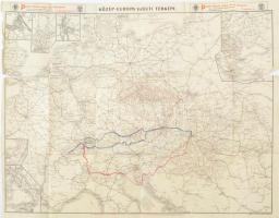 Közép-Európa vasúti térképe, kiadja: Posner Károly Lajos és Fia, szakadásokkal, 51×68 cm