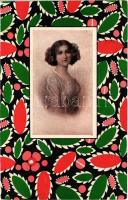 1920 Stoff-Reproduktion. B.K.W.I. Wiener Werkstätte Serie T. Stoffmuster-Entwurf von A. Pospischil. Art Nouveau (EK)