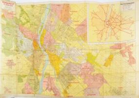 Budapest és környékének térképe, 1:25 000, szakadásokkal, 80×116 cm