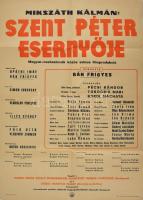 Szent Péter esernyője, magyar-csehszlovák film plakátja, szakadásokkal, 84×60 cm