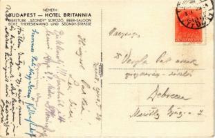 1943 Budapest VI. Hotel Britannia, Szondy söröző. "Vízből fogott, vízben főtt halra vizet ne ig...