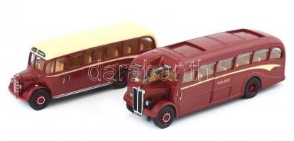 Londoni buszok két masszív fém makett díszodbozban, sorszámozott. 15 cm, 17 cm