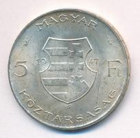 1947. 5Ft Ag "Kossuth" T:1- patina Adamo F8.1