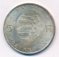 1947. 5Ft Ag "Kossuth" T:1- patina Adamo F8.1