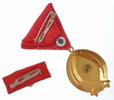 1985. "A Munka Érdemrend" arany fokozata, aranyozott és zománcozott bronz kitüntetés mells...