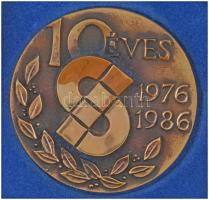 ~1970-1980. "10 éves a Skála 1976-1986" bronz emlékérem eredeti tokban (100mm) T:1