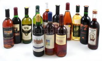 14 darabos külföldi borgyűjtemény fehér vörös, rozé palackok, spanyol, olasz, stb, szakszerűen tárolva