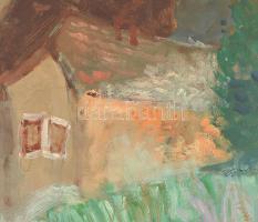 Marosán Gyula (1915-2003): Zebegény. Olaj, karton. Jelezve jobbra lent. Vetemedett. Apró sérülésekke...