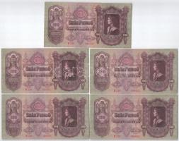 1930. 100P (5x) "E 228 095051 - E 228 095054" sorszámkövetők + "E 228 095154" T:II,II- Adamo P17