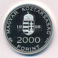 1998. 2000Ft Ag "Integráció az EU-ba - EURO II" kapszulában, tanúsítvánnyal T:PP Adamo EM1...