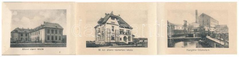 1923 Putnok, Gróf Serényi kastély. leporellólap 10 képpel (közte vasútállomás, Hungária gőzmalom, st...