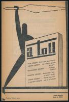 cca 1930-1940 A Toll című folyóirat X. évfolyamának 6. száma, belső címlap vágott