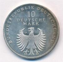 Németország 1998F 10M Ag "50 éves a Német Márka" T:1- patina Germany 1998F 10 Mark Ag &quo...
