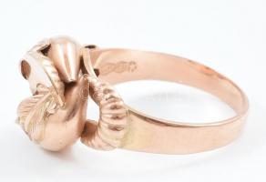 14K arany (Au) gyűrű, jelzett, nettó: 5,3 g, méret: 60