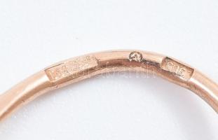 14K arany (Au) fülbevalópár, jelzett, nettó: 3,1 g