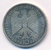 Németország 1997D 10M Ag "Heinrich Heine" T:1-,2 patina, ph
Germany 1997D 10 Mark Ag &quo...