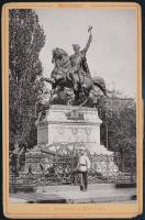 1901 Bukarest, Monumental lui Mihai Bravul, keményhátú fotó, Dresden, Römmler & Jonas, 10×16 cm / 1901 Bucuresti / Bucharest