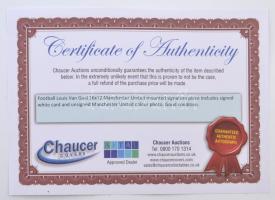 Louis van Gaal (1951- ) holland labdarúgóedző, a Manchester United volt vezetőedzőjének autográf alá...