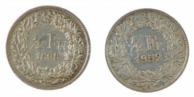 Svájc 1898B-1952B 1/2Fr Ag (2xklf) T:1-,2 
Switzerland 1898B -1952B 1/2 Franc Ag (2xdiff) C:AU,XF
...