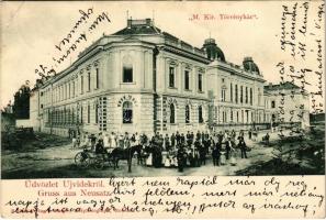 1901 Újvidék, Novi Sad; M. kir. törvényház. Verlag J. Singer Hofphotograph / court (fa)