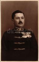 1933 Piliscsaba, Magyar magas rangú katonatiszt kitüntetésekkel / Hungarian military officer with medals. Schäffer udvari fényképész (Budapest) photo (EK)